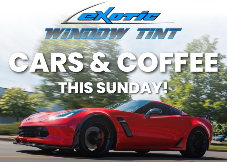 Picture of event page for Cars and Coffee at Exotic Window Tint, Ceramic Coatings and Paint Protection Film in Wheeling, IL