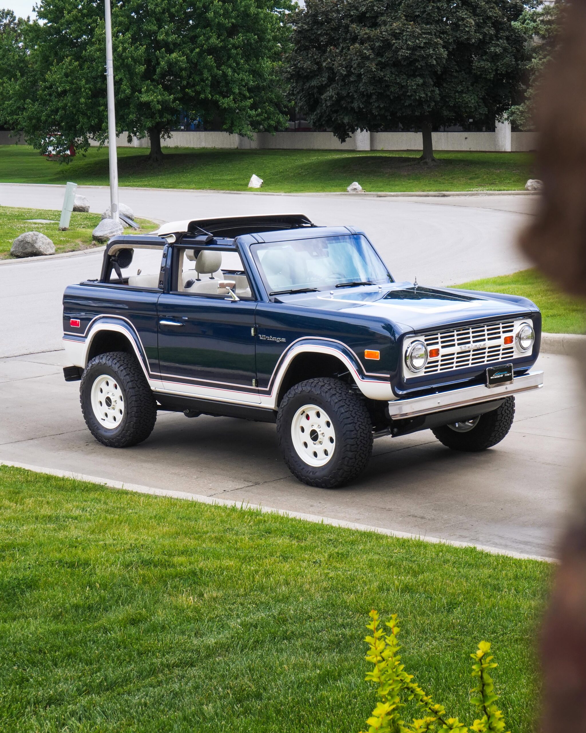 2025 Retro Ford Bronco Navy and White Paint Protection Film Wheeling IL