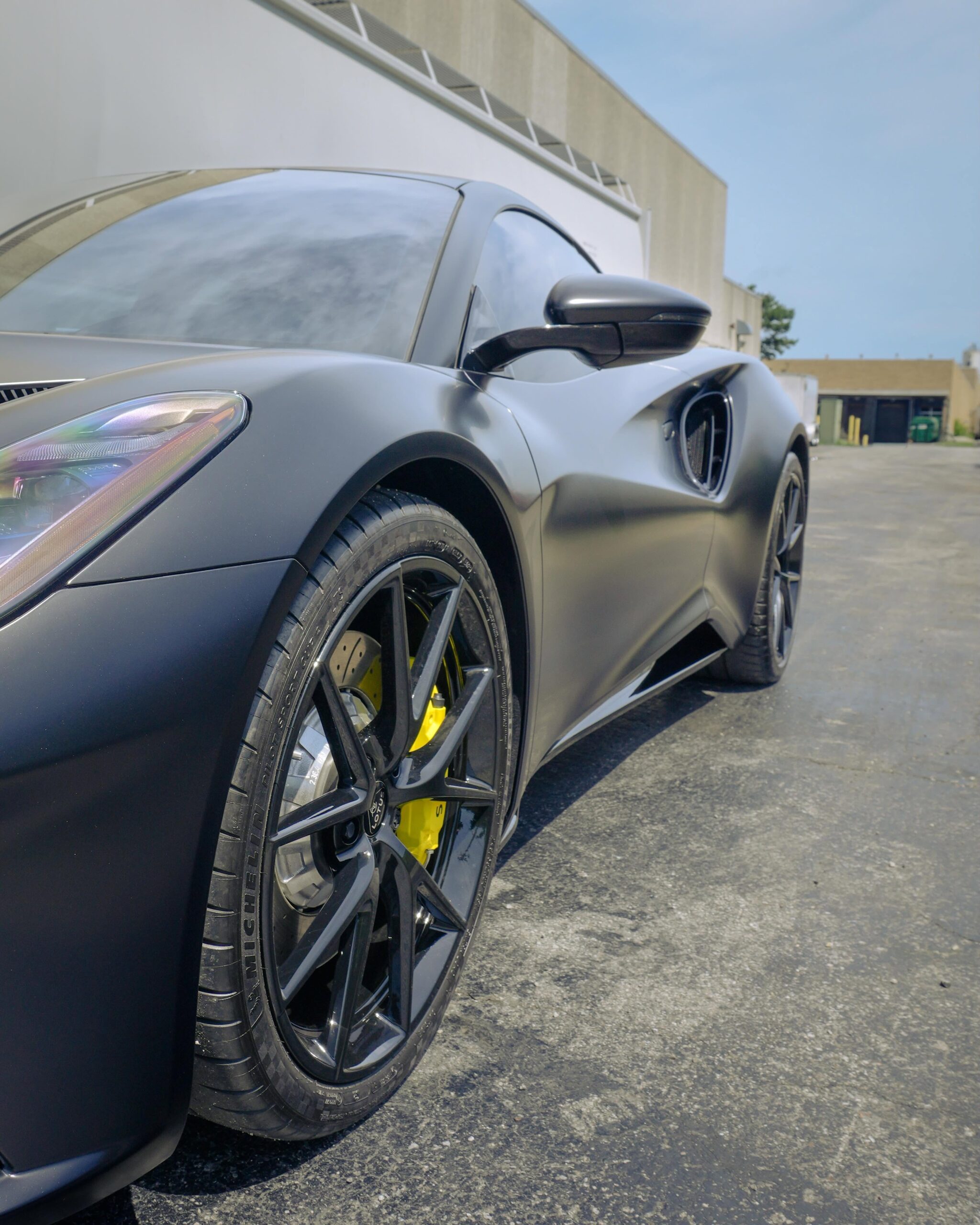 Lotus Emira Satin Matte Stealth PPF Wheel Arch Detail