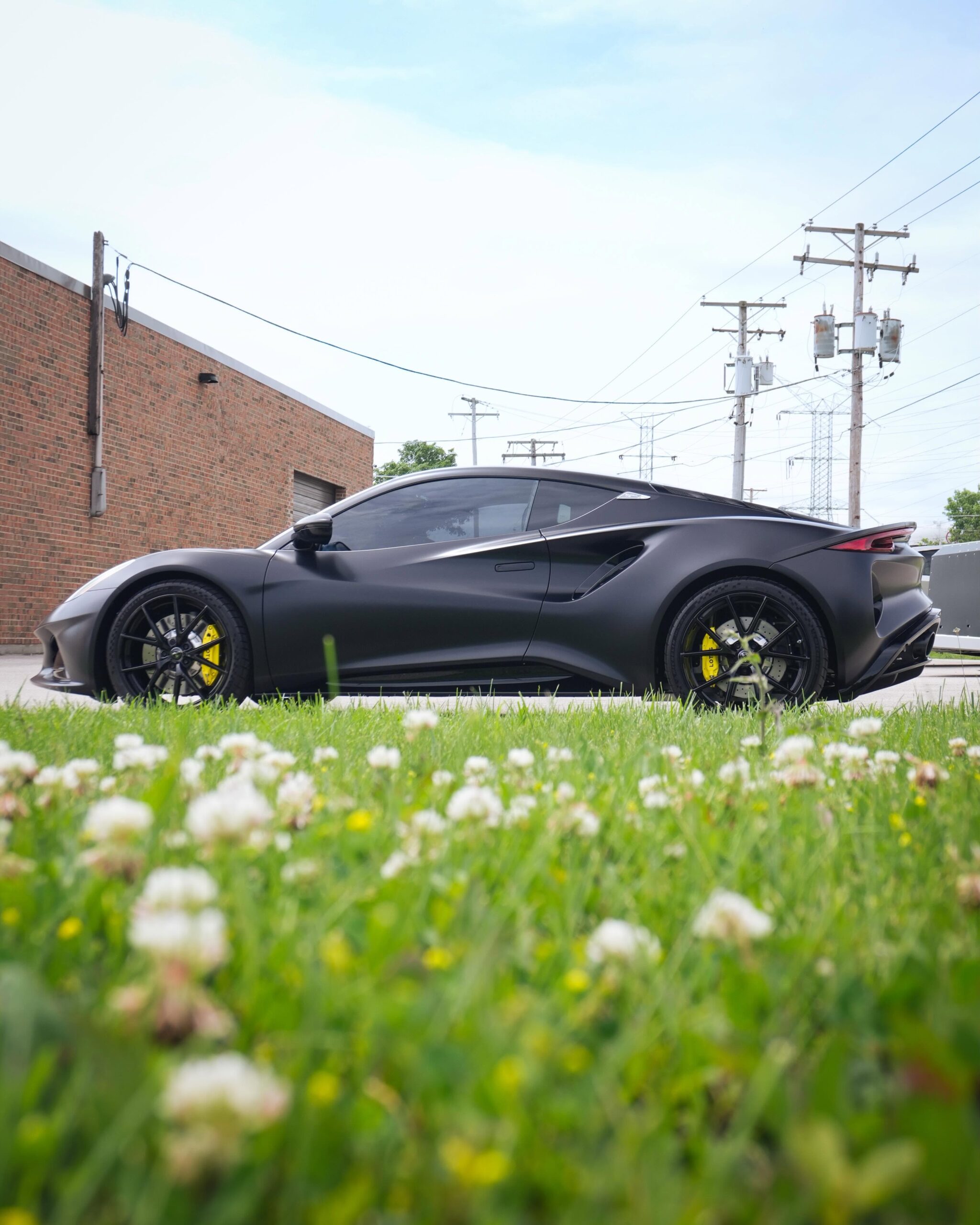 Lotus Emira Matte Black Profile Shot in Wheeling IL