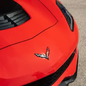 picture of red corvette hood